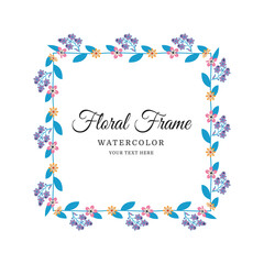 Elegant Floral Frame with Botanical Flowers and Leaves