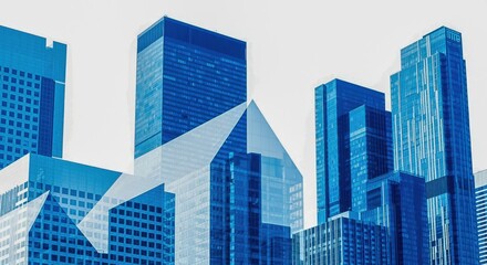 Modern Cityscape with Financial Growth Arrow: Business Development, Real Estate Investment, and Economic Expansion Concept