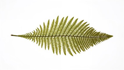 Obraz premium Single dry green fern foliage pressed and isolated