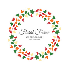 Elegant Floral Frame with Botanical Flowers and Leaves