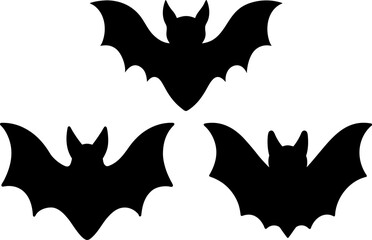 Naklejka premium Bat animal black silhouettes set, Set of bat animal, bat animal collections, Vector of bat animal, bat animal silhouette, bat animal isolated on white background