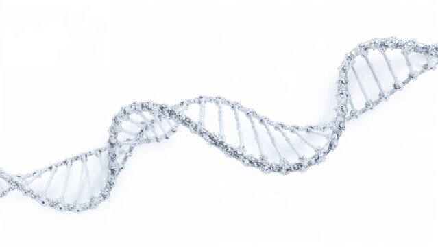 Isolated 3D DNA strand graphic with a white background
