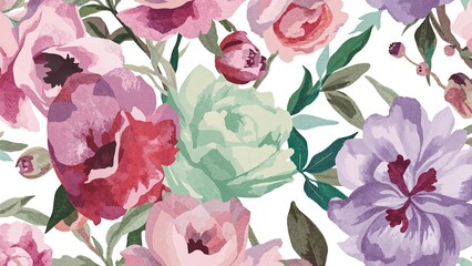 Obraz na płótnie Canvas High-resolution digital floral design fabric print