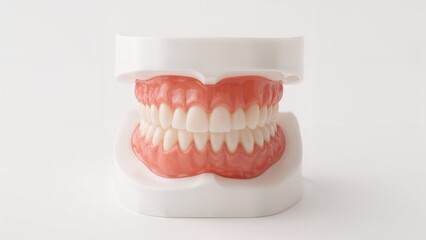 Obraz premium False teeth on a white background