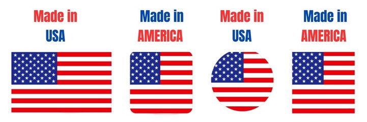 Made in America , set of stamps made in USA, made in AMERICA stamps set,
