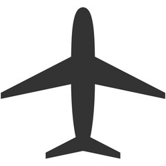 black silhouette airplane icon