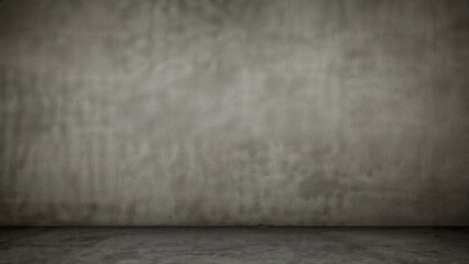 Vintage loft featuring gray cement and blue-brown concrete surfaces with dark floors and moon-textured wallpaper for a retro interior or exterior design