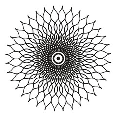 This captures the key elements of the image like the abstract floral and mandala aspects while also highlighting the color scheme and design