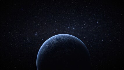 Fototapeta premium Mystical universe landscape showcasing a planet amid the vast cosmos