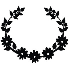 Event planner element isolated flower crown on white background