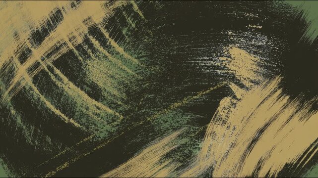 Abstract brush stroke animation with green and black textures