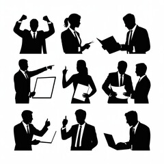 Dynamic business professionals collaborating and achieving success in modern corporate settings