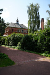Papplewick Pumping Station, Nottingham, England – August 10 2025: Victorian pumping station exterior with decorative brickwork and tall chimney