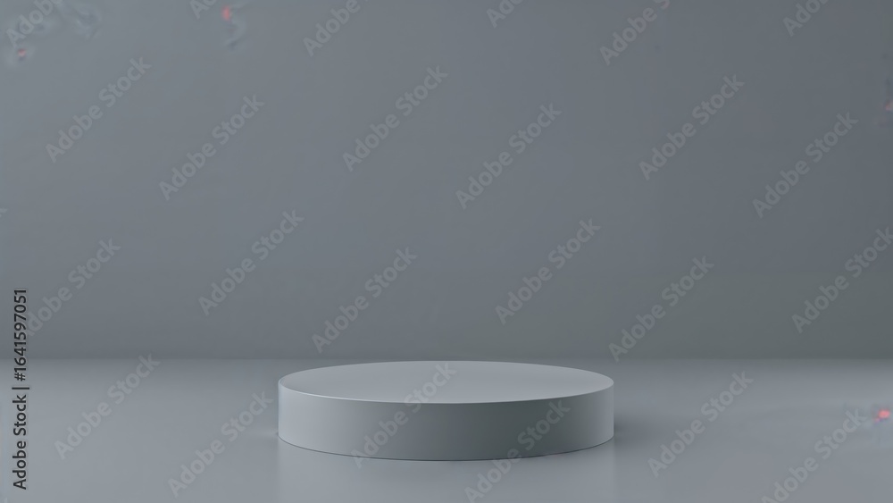 Poster artistic platform with a mountain of rocks on a minimalistic background including a mockup space. 3d