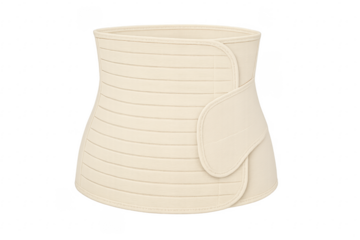 Beige postpartum support recovery belly band isolated on transparent background