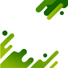 Modern abstract vector background with dynamic green rounded shapes forming a stylish frame