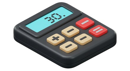 Small isometric calculator displaying the number 70