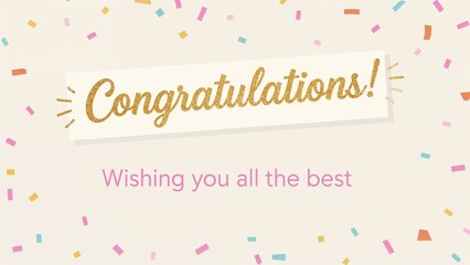 Greeting card with Congratulations letters and photo