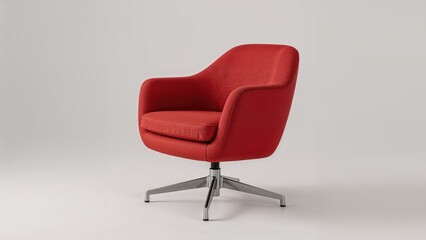 Fototapeta premium Isolated comfortable red armchair with ergonomic design