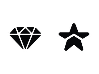 Diamond and star icons for modern branding projects, use in logos or web design