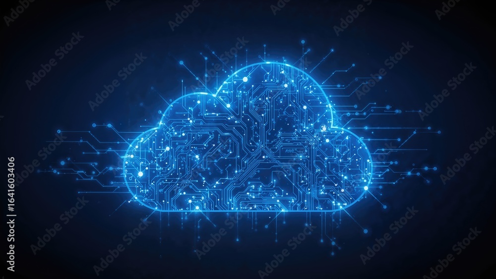 Poster concept of technology connectivity in cloud computing