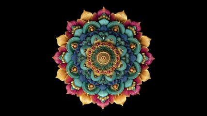 Vibrant 4k footage featuring a full-color origami mandala for creative projects. - Powered by Adobe