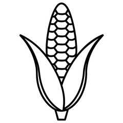 corn icon line airt vactor outline Illustrations on white background