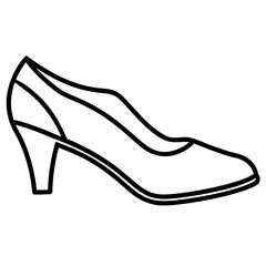 fashion-women-shoe hoehel icon line airt vactor outline Illustrations on white background