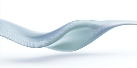 Abstract wave illustration in soft blue tones, flowing gracefully across a minimalistic background, conveying a sense of calmness and fluidity in design and art