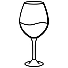  sketch of wine glass icon line airt vactor outline Illustrations on white background