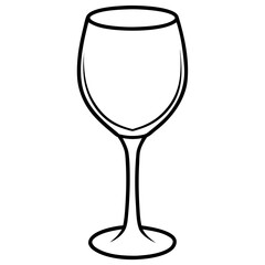 sketch of wine glass icon line airt vactor outline Illustrations on white background