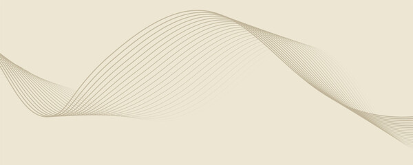 Abstract background with lines and waves. Web banner size. Element for design. Vector background for brochure, booklet, flyer, poster. Brown and beige gradient. Coffee, cafe