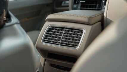 Close-up of a vehicle interior and air purifier filter