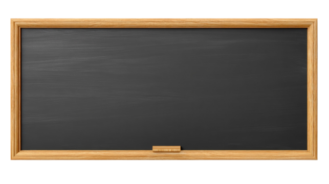 Empty Slate: A blank chalkboard with a wooden frame. A visual metaphor for communication, learning, and creativity.