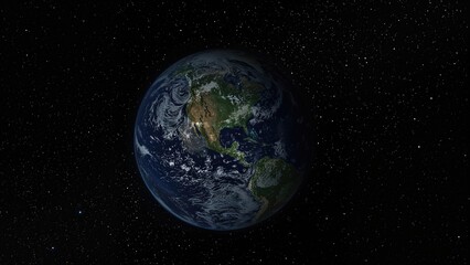 Obraz premium Glowing Orb Illuminated by City Lights in the Dark Expanse