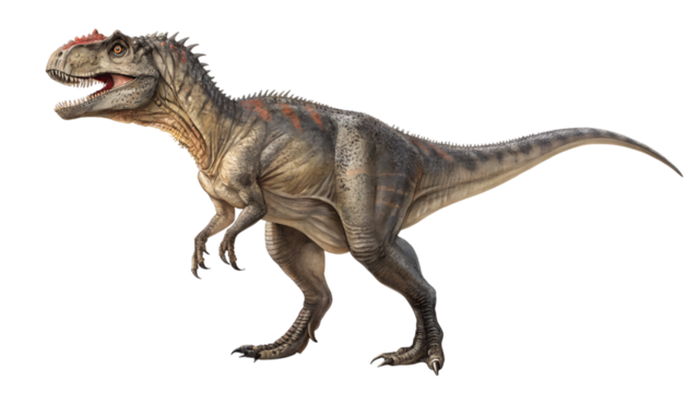 t rex dinosaur walking isolated on transparent background