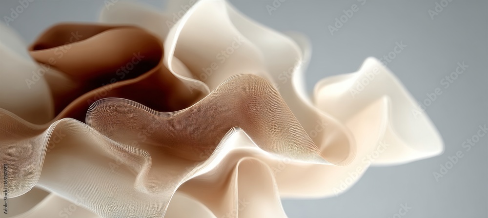 Aufkleber elegant abstract beige waves and ripples, soft textured background with smooth flowing shapes