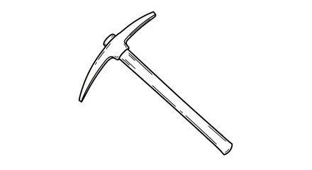 Vintage pickaxe tool illustration for mining history buffs and rugged outdoor adventures, adding a touch of old-school charm to any project or design today