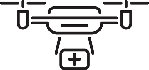 Modern medical drone carrying first aid kit, providing fast and efficient healthcare delivery in emergencies or remote areas