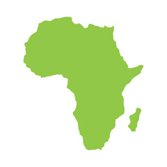 Fototapeta premium African continent, shape. Isolated. White background. Vector illustration.
