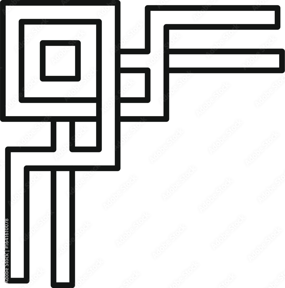 Aufkleber intricate geometric pattern made of interconnected lines and squares, creating a visually appealing 