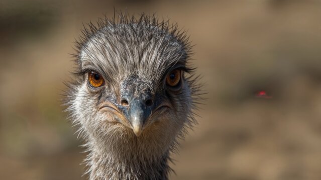 The Great Rhea bird captured in close-up