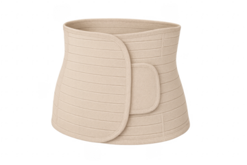 Beige postpartum belly band support recovery wrap isolated on transparent background