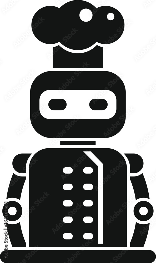 Poster robot chef wearing uniform and hat, symbolizing automation in the culinary industry, enhancing effic