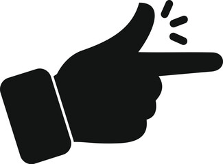 Snapping fingers hand gesture icon in silhouette style