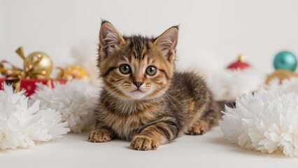 Studio portrait of a small exotic feline kitten