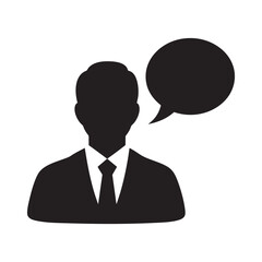man with speech bubble silhouette