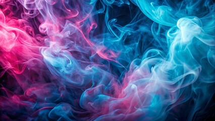 abstract neon pink and baby blue smoke vapor wallpaper background texture, organic flowing forms
