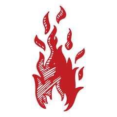 Set of fire icons  Flame design of different shapes  Bonfire images 