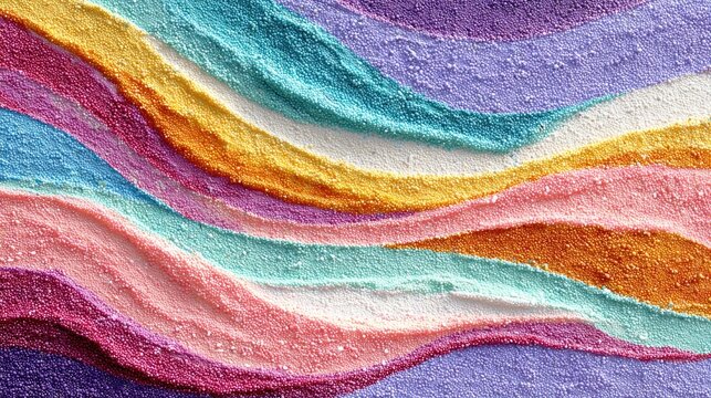 Abstract textured waves of vibrant colors